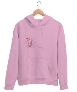 Loves Pembe Unisex Kapşonlu Sweatshirt