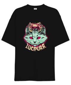 Lucipurr Kedi Tasarım Baskılı Oversize Unisex Tişört