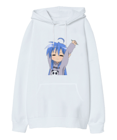 Lucky Star Anime Oversize Unisex Kapüşonlu Sweatshirt