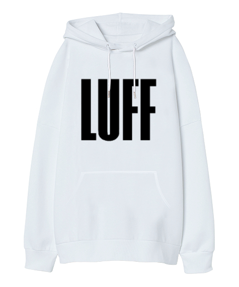 Tisho - Luff Kamyon H Beyaz Oversize Unisex Kapüşonlu Sweatshirt