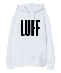 Luff Kamyon H Beyaz Oversize Unisex Kapüşonlu Sweatshirt