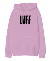 LUFF RUN 2 H Pembe Oversize Unisex Kapüşonlu Sweatshirt - Thumbnail