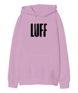 LUFF RUN 2 H Pembe Oversize Unisex Kapüşonlu Sweatshirt