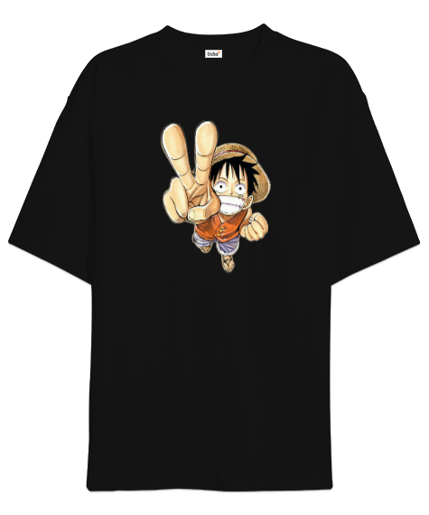 Luffy Siyah Oversize Unisex Tişört