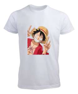 Luffy Zafer Beyaz Erkek Tişört