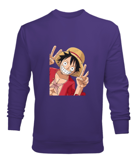 Tisho - Luffy Zafer Mor Erkek Sweatshirt