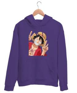 Luffy Zafer Mor Unisex Kapşonlu Sweatshirt