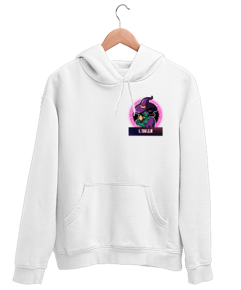 Tisho - Lunar Beyaz Unisex Kapşonlu Sweatshirt