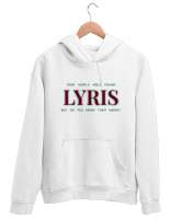 LYRIS: Words of Power Beyaz Unisex Kapşonlu Sweatshirt - Thumbnail