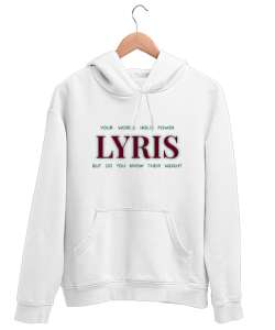 LYRIS: Words of Power Beyaz Unisex Kapşonlu Sweatshirt