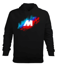 M Power Splash E46 E36 Baskılı Siyah Erkek Kapüşonlu Hoodie Sweatshirt