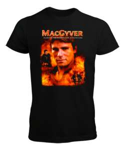 MacGyver - Always Prepared Retro Siyah Erkek Tişört