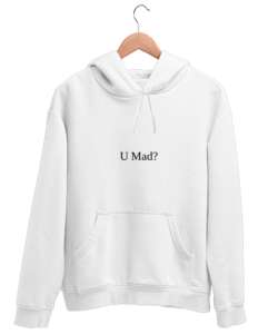 Mad Beyaz Unisex Kapşonlu Sweatshirt