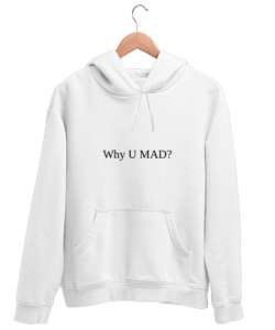 Mad Beyaz Unisex Kapşonlu Sweatshirt