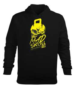 MAD SKULL Vücut Geliştirme GYM Bodybuilding Fitness Baskılı Siyah Erkek Kapüşonlu Hoodie Sweatshirt