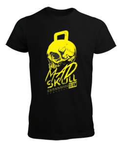 MAD SKULL Vücut Geliştirme GYM Bodybuilding Fitness Baskılı Siyah Erkek Tişört