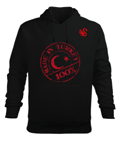 MADE İN TURKEY BASKILI Erkek Kapüşonlu Hoodie Sweatshirt