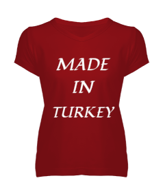 MADE IN TURKEY Kadın V Yaka Tişört