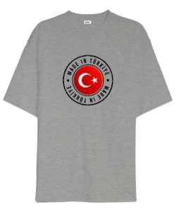 Made In Türkiye Gri Oversize Unisex Tişört