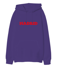 Madrid Oversize Unisex Kapüşonlu Sweatshirt