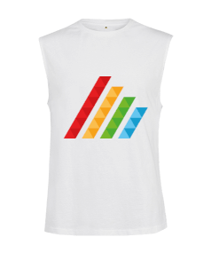 MAHT Design Colorful Polygon Hatch Beyaz Kesik Kol Unisex Tişört