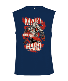 Make Your Body Hard Bodybuilding Tasarım Baskılı Kesik Kol Unisex Tişört