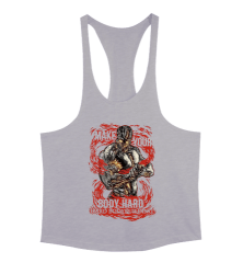 Make Your Body Hard GYM Vücut Geliştirme Bodybuilding Fitness Tasarım Gri Erkek Tank Top Atlet