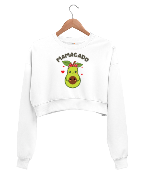 Mamacado Beyaz Kadın Crop Sweatshirt