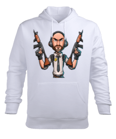 Man with Guns Erkek Kapüşonlu Hoodie Sweatshirt