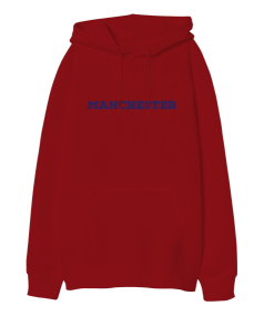 Manchester Oversize Unisex Kapüşonlu Sweatshirt