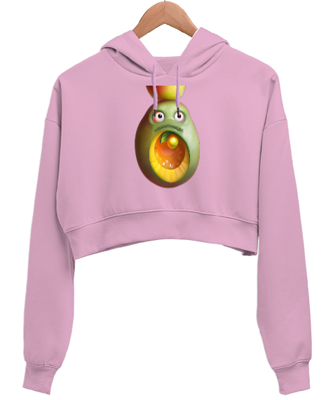 Mango Pembe Kadın Crop Hoodie Kapüşonlu Sweatshirt