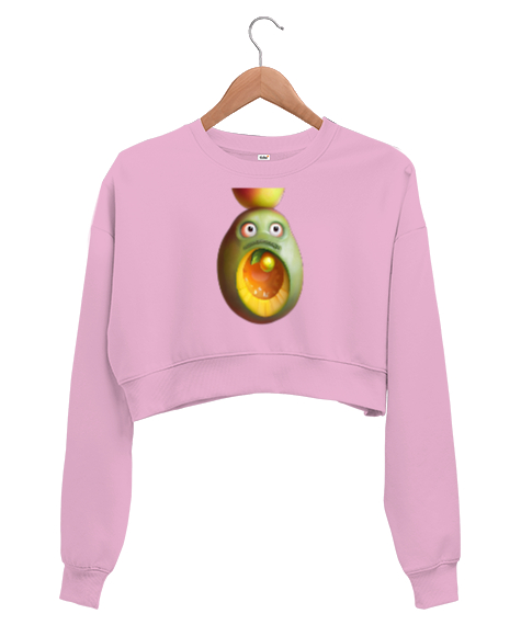 Mango Pembe Kadın Crop Sweatshirt