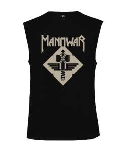 Manowar Hammer Siyah Kesik Kol Unisex Tişört