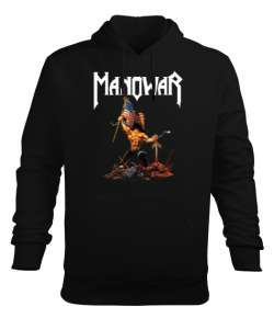 Manowar - Savaşçı Siyah Erkek Kapüşonlu Hoodie Sweatshirt