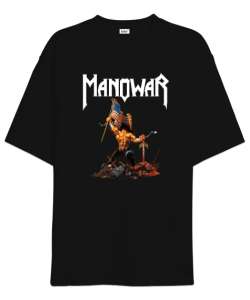 Manowar - Savaşçı Siyah Oversize Unisex Tişört