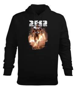 Manowar X-O Siyah Erkek Kapüşonlu Hoodie Sweatshirt