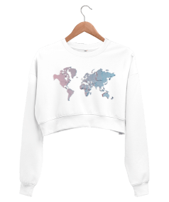 map Kadın Crop Sweatshirt