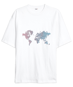 map Oversize Unisex Tişört