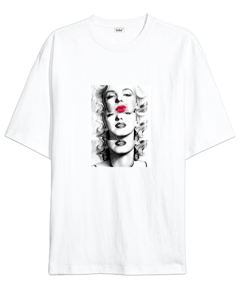 Marilyn Monroe Beyaz Oversize Unisex Tişört