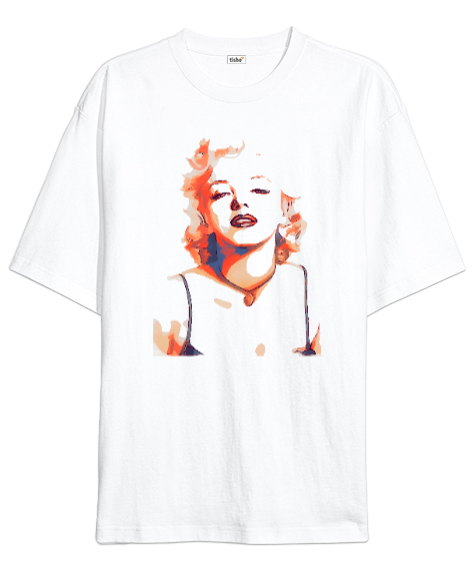 Marilyn Monroe Beyaz Oversize Unisex Tişört