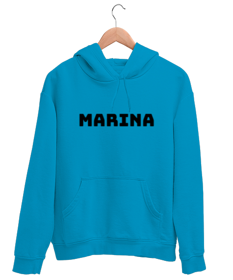 Tisho - MARINA Turkuaz Unisex Kapşonlu Sweatshirt