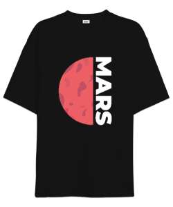 MARS Siyah Oversize Unisex Tişört