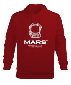 Mars Team Kırmızı Erkek Kapüşonlu Hoodie Sweatshirt