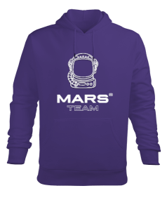 Mars Team Mor Erkek Kapüşonlu Hoodie Sweatshirt