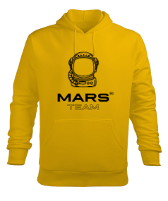 Mars Team Sarı Erkek Kapüşonlu Hoodie Sweatshirt