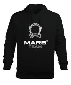 Mars Team Siyah Erkek Kapüşonlu Hoodie Sweatshirt