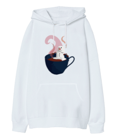 Marshmallow Kardan Adam Oversize Unisex Kapüşonlu Sweatshirt