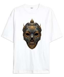 mask Beyaz Oversize Unisex Tişört