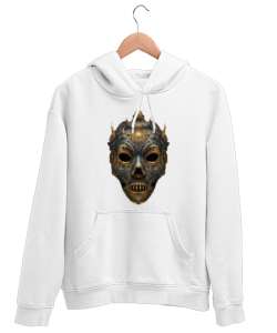 mask Beyaz Unisex Kapşonlu Sweatshirt