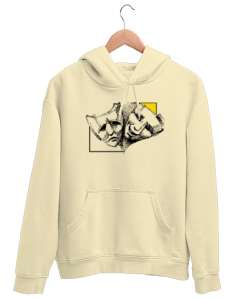 Maskeler - Tiyatro Krem Unisex Kapşonlu Sweatshirt